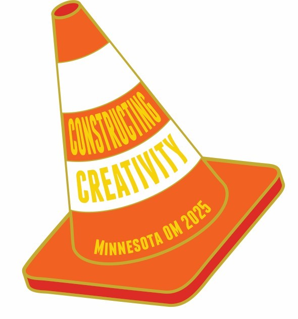 Constructing Creativity - Traffic cone pin design for Minnesota Odyssey 2025